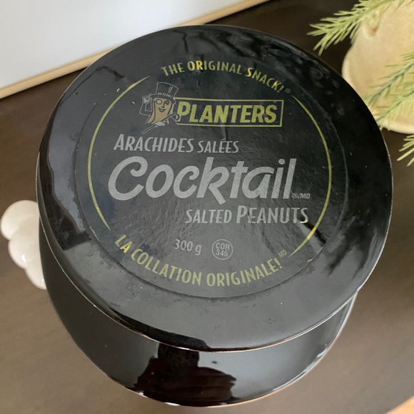 Mr. Peanut - Ceramic Vintage 1980's Cookie Jar with Top Hat Lid - Picture 5 of 10